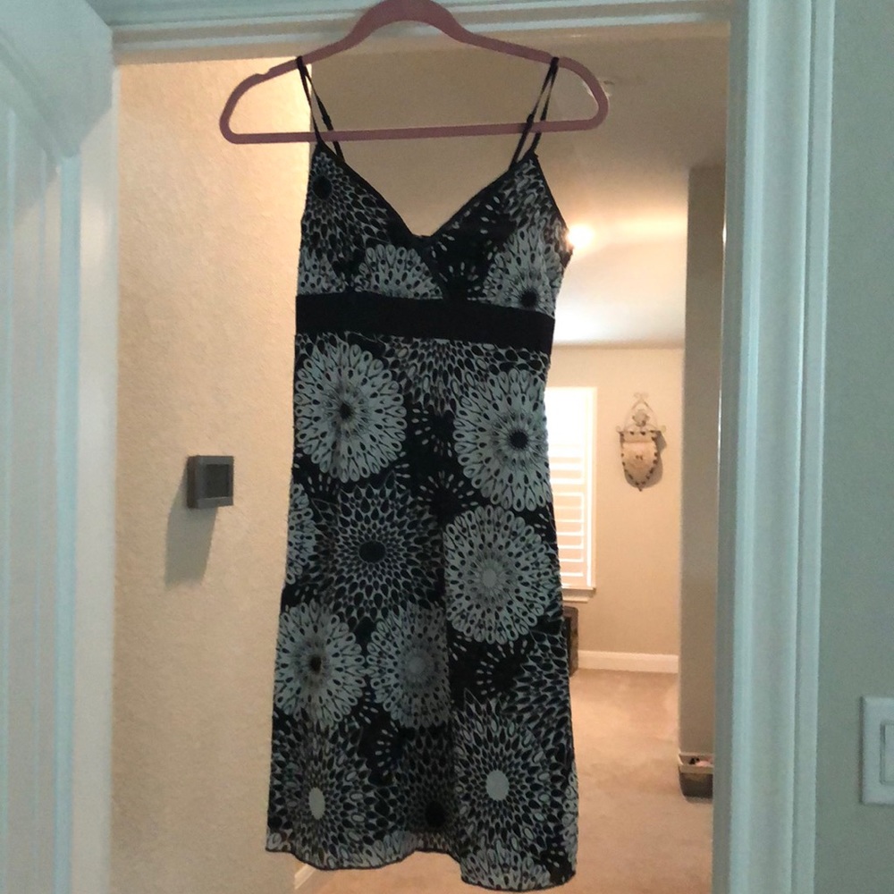 Brown and white dress